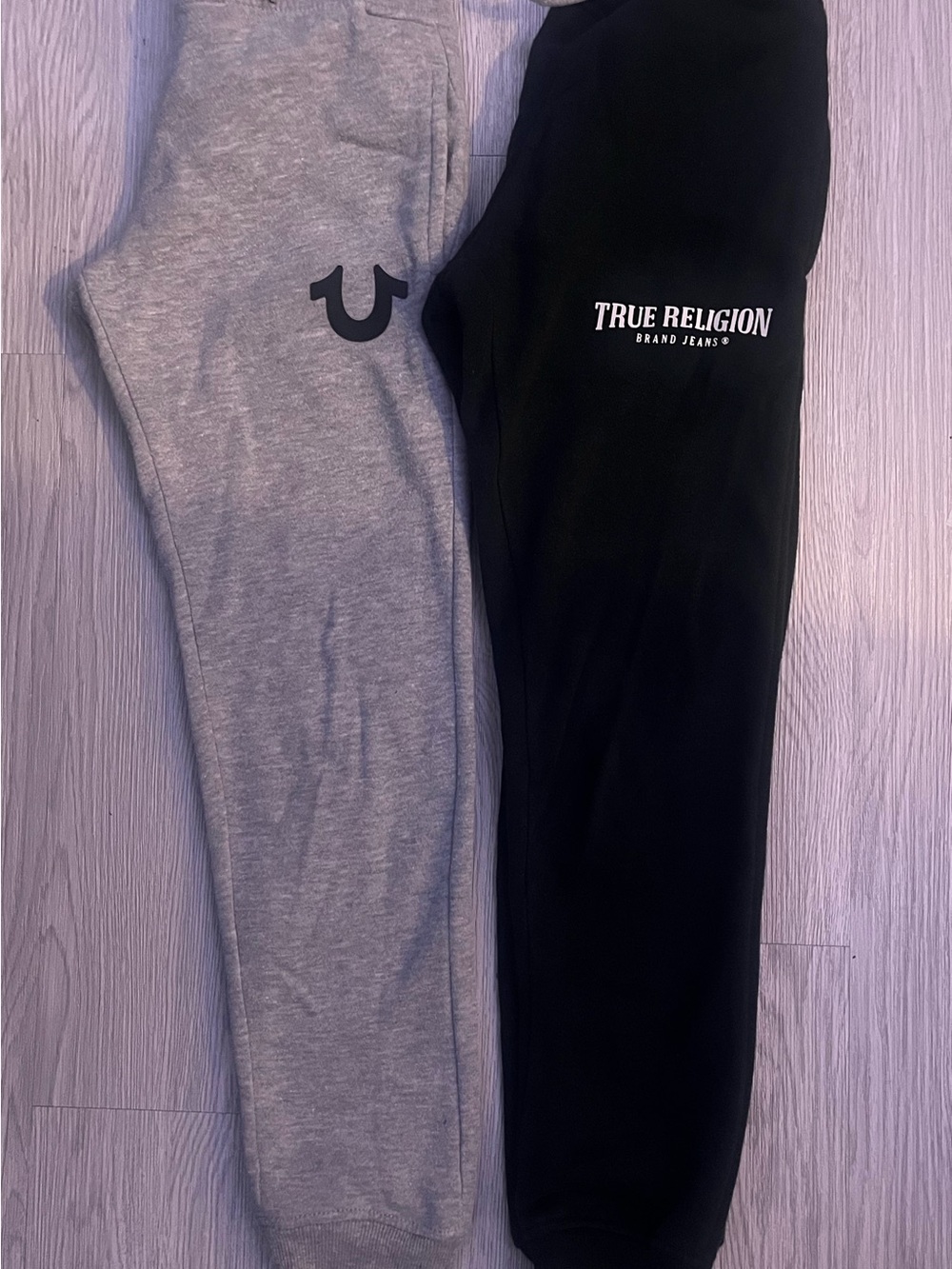 2-Pack True Religion Kids' Black and Gray Logo Sweatpants Joggers Size Small